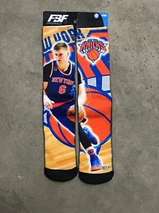 NEW! NBA Logoman NY Knicks Kristaps Porzingis Blue Socks Basketball Size Youth - Picture 1 of 1