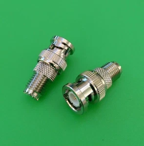 (2 PIEZAS) BNC conector macho a mini UHF hembra - vendedor de EE. UU. - Imagen 1 de 3