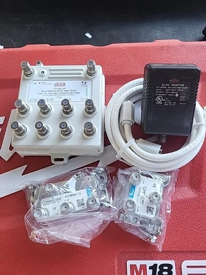 PCT Multimedia Drop Amplifier PCT-MA2-8P 8 Port Signal Splitter Booster - Image 1 of 4