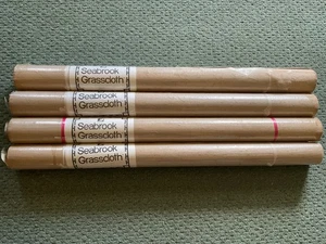SEABROOK GRASSCLOTH WALLPAPER LOT OF (4) ROLLS Pattern GR367 - 72 Sq Ft Each - Picture 1 of 4