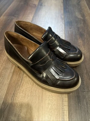 Mocasines Paul Green Stacy Kiltie Penny Talla 8 Corteza Cuero Cepillado Tacones Súper Suaves Foto 1 de 4