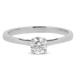 18ct White Gold Round Brilliant Diamond Solitaire Ring - Picture 1 of 3