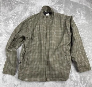 Rusty Y2K Plaid Jacket Coat Green Brown Surf Skatewear Men’s Small 2000s - Picture 1 of 16
