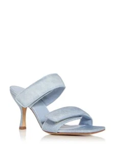 GIA BORGHINI Womens Light Blue Straps Alodie Square Toe Flare Heeled Sandal 40 - Picture 1 of 9