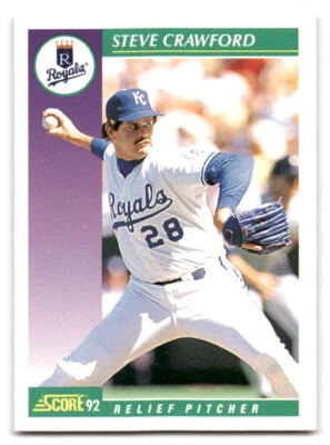 Steve Crawford 1992 Score Baseball #349 Kansas City Royals - Image 1 of 2