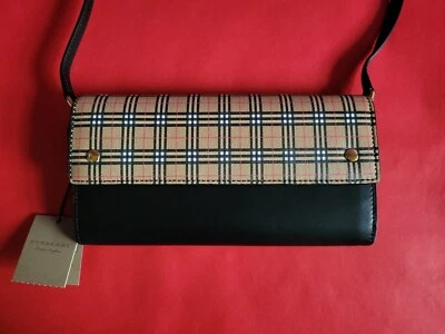 Nuevo Burberry London Henley Check Cartera Cartera Bandolera Bolso de Mano Navidad 🎁 Foto 1 de 4