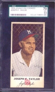 1954 Johnston Cookies Milwaukee Braves - Joseph Taylor - SGC 70/5.5 EX+ - Picture 1 of 3