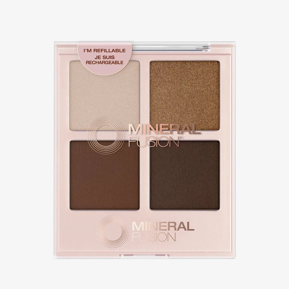 Mineral Fusion Refillable Eyeshadow Palette (4 Shades COFFEE BREAK) 0.25oz-New