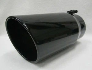 GLOSS BLACK DODGE 4" INLET x 6" OUTLET x 12" LONG EXHAUST TIP - Bild 1 von 5