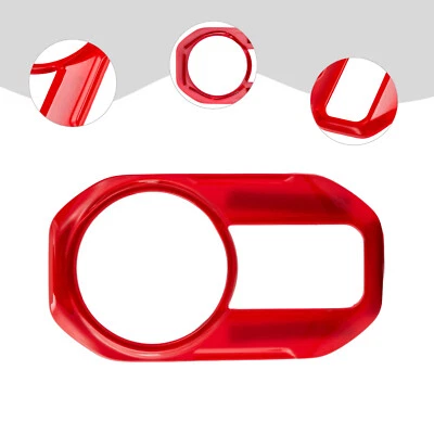 Red Headlight Switch Button Cover Trim Accessories for 2018+ Jeep Wrangler JL JT Foto 1 de 4