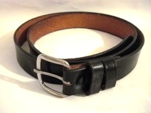 GENUINE NYPD UNIFORM ISSUE BLACK BELT 1982 TOP GRAIN COWHIDE CERT. # PE-1-1602 - Picture 1 of 12