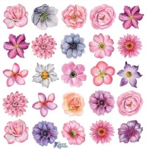 "PEGATINA VIOLETA - PUNTOS DE FLOR ROSA - 4"" x 4"" (10cm x 10cm) - Imagen 1 de 1