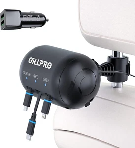 Asiento trasero retráctil multi coche 3 en 1 36W caja estación de carga coche compatible con - Imagen 1 de 12