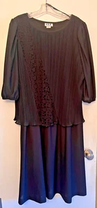 Cue Fashions Damen Cocktailkleid schwarz Vintage 18W 3/4 Arm - Bild 1 von 7