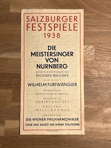 WILHELM FURTWÄNGLER Salzburger Festspiele Die Meistersinger 1938