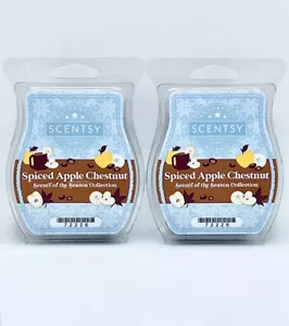 Scentsy Wax Bars Spiced Apple Chestnut Discontinued 2 Pack New Ships w/ Icepack - Picture 1 of 4