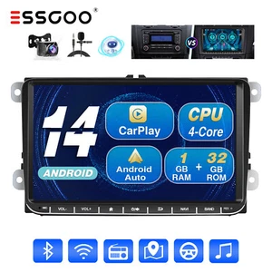 9" Carplay Autoradio Android 14 GPS RDS MIK Kamera Für VW Golf 5 6 Touran Caddy - Bild 1 von 15