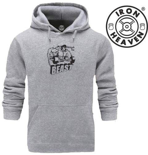 VETEMENTS Felpa con cappuccio Unleash The Beast abbigliamento palestra bodybuilding allenamento esercizio top
