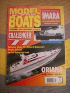 Model Boats plan Virgin Atlantic Challenger II & original Magazine July 1995