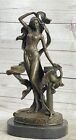 Signed Original Floral Goddess Candle Holder Bronze Marble Sculpture Statue Deal