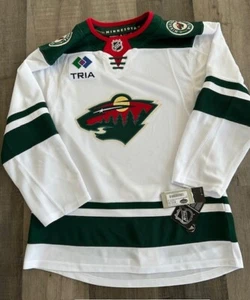 $230 NWT AUTHENTIC ADIDAS NHL - MINNESOTA WILD - HOCKEY JERSEY w/strap - Size 44 - Picture 1 of 8