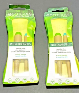 NEW 2 EcoTools Interchangeables Makeup Brush Handle Duo 1 Large 1 Small each New - Picture 1 of 6