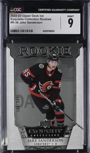 🏒 2022-23 Exquisite Jake Sanderson Rookie /349 CGC 9 Ottawa Senators RC 🏒 - Picture 1 of 2