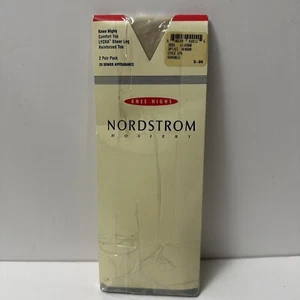 Nordstrom Hosiery Knee High Comfort Top Reinforced Seashell 2 Pack One Size 174 - Picture 1 of 5