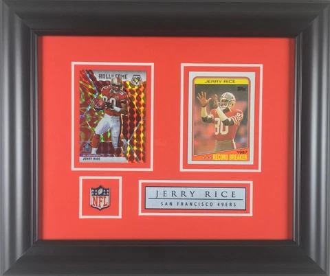 Jerry Rice Memorabilia San Francisco 49ers Cards Set Framed Cover