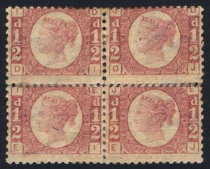 1870 SG 48 1/2d Rosenteller 20 DI-EJ seltener postfrischer Viererblock Kat. 1400,00 £ - Bild 1 von 1