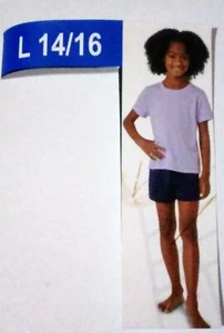 EDDIE BAUER Pajama Sleepwear Girl LARGE 14/16 Purple Shirt Navy Short 2-Pcs Set - Picture 1 of 10