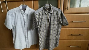 Olly Gan Shirts Mens Size 2 Euro Small Short Sleeved Blue - Picture 1 of 1