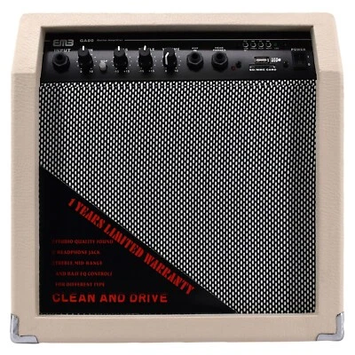 Amplificador de Guitarra Bluetooth EMB 350 Vatios Altavoz Potente Gabinete SD USB AUX WH Foto 1 de 4