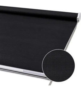 ChrisDowa Light Filtering Roller Shades 36"W x 72"H Black - Picture 1 of 3