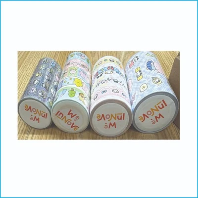 Lindos rollos de cinta Washi con estampado de animales Kawaii - Paquete de 4 juegos de cintas artesanales decorativas Foto 1 de 4