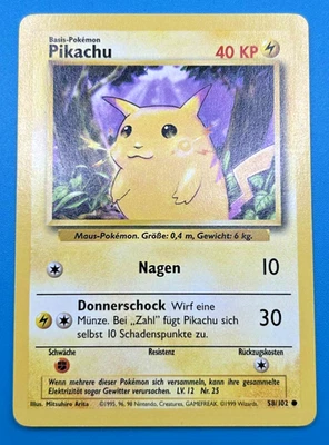 1999 POKEMON BASE SET YELLOW CHEEKS #58 PIKACHU - Image 1 of 2