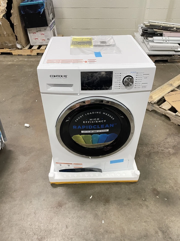 CONTOURE WH-2700W HIGH EFFICIENCY 24" 2.7CU STACKABLE FRONT LOAD WASHER WHITE RV - Image 1 of 4