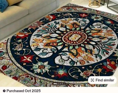 Latch Hook Rug Kit: Tree Of Life Mandala, All Materials Included. Bohemian/DIY - Image 1 of 4