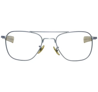 VINTAGE AMERICAN OPTICAL AO AVIATOR 52-20 SUNGLASS EYEGLASS FRAME MATTE SILVER - Image 1 of 4