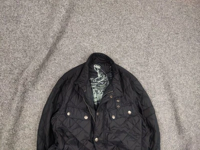 Chaqueta acolchada Barbour International Ariel negra con bolsillo para adultos estilo vintage Foto 1 de 4