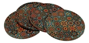Set of 4 Decorative Mosaic Coasters for Drinks Colorful Tile Design Table Decore - Bild 1 von 3