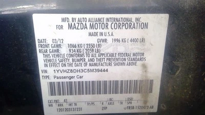 Driver Front Seat Bucket  Cloth Electric Fits 09-13 MAZDA 6 254236 Foto 1 de 4