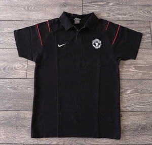 VINTAGE NIKE MANCHESTER UNITED POLO T-SHIRT EARLY 2000S Y2K COTTON MENS MEDIUM - Picture 1 of 7