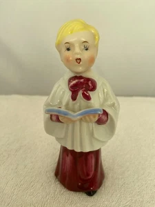 Vintage Keramik Porzellan Weihnachten Chor Junge singender Karoler Japan - Bild 1 von 6
