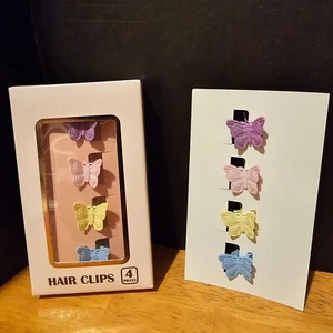 Girls Hair Clips set of 4 Butterflys - Picture 1 of 1