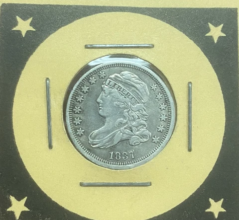 1837 U.S Early Bust silver Dime**** High Grade XF-AU Cover
