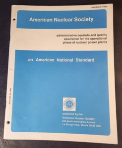 American Nuclear Society, Administrative Controls...ANSI/ANS-3.2-1994, PB/EX - Picture 1 of 10