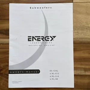 ENERGY Altoparlante Subwoofer ES-12XL, e:XL-S12, S10, S8 Manuale dell'utente Manuale dell'utente - Foto 1 di 6