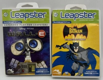 LEAP FROG  2 LEAPSTER Cartridges Disney Wall E & Batman  CIB - Image 1 of 4