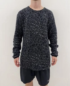 YOHJI YAMAMOTO pour homme Mens Sweater Wool Leopard Print size 2 made in Japan - Picture 1 of 17